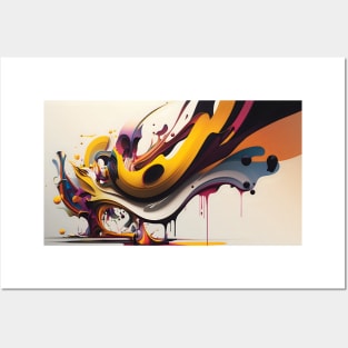 Dancing Brushstrokes of Colors Posters and Art